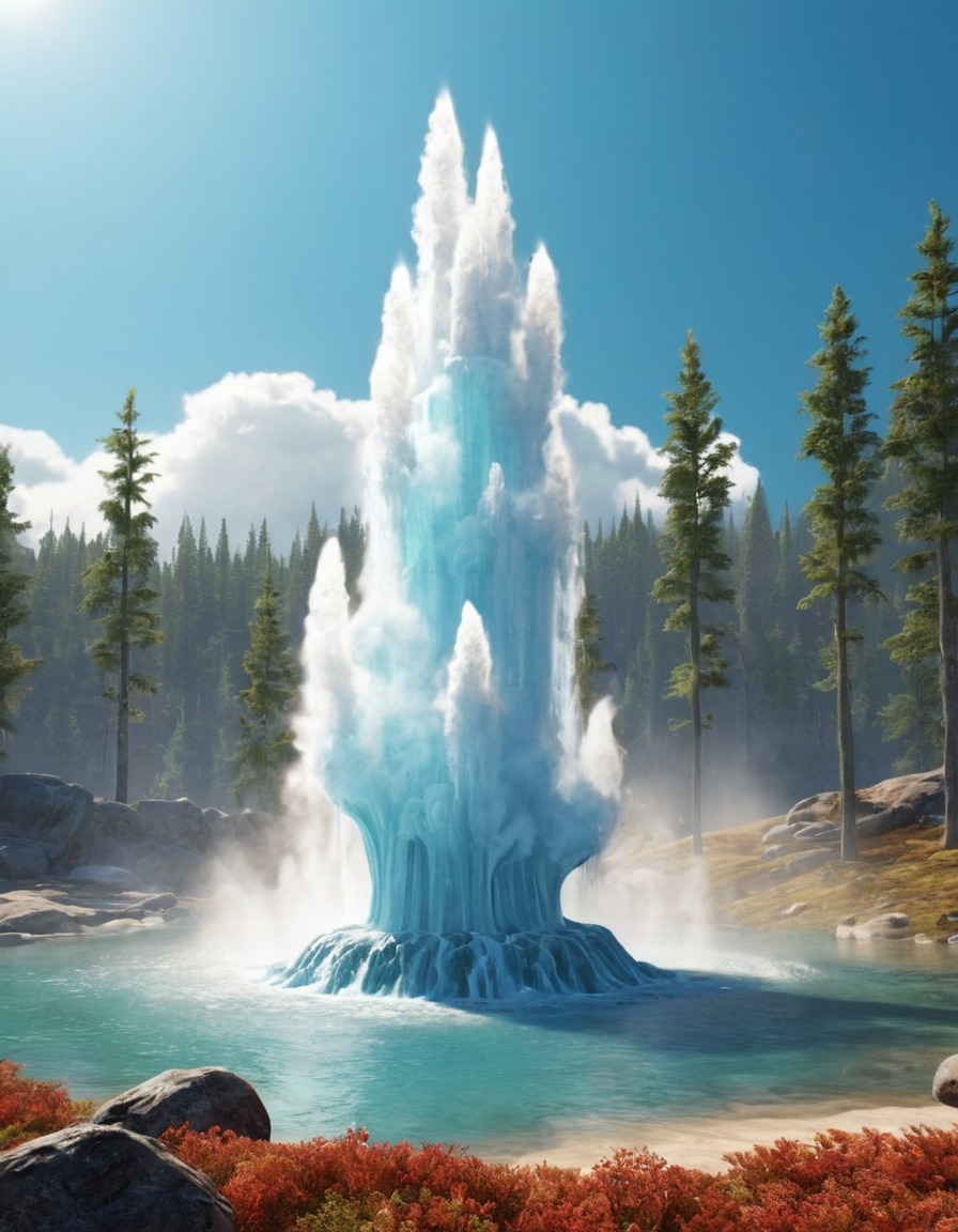 nature, geyser, beautiful, landscape, natural wonder, volcanic activity, scenic beauty