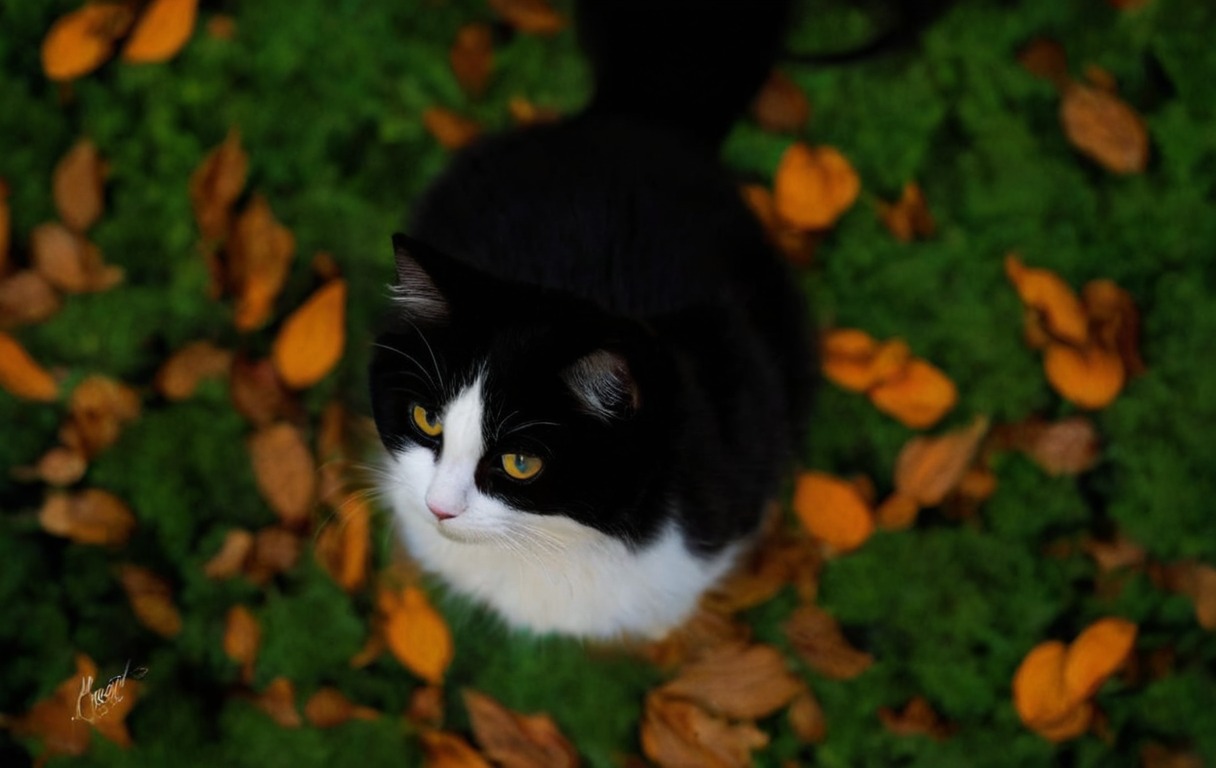 cat, cold, grass, kitten, kitty, nature, north, wheather, autumn, autumncolors, autumnleaves, catphotography, catportrait, domesticatedanimals, naturephotography