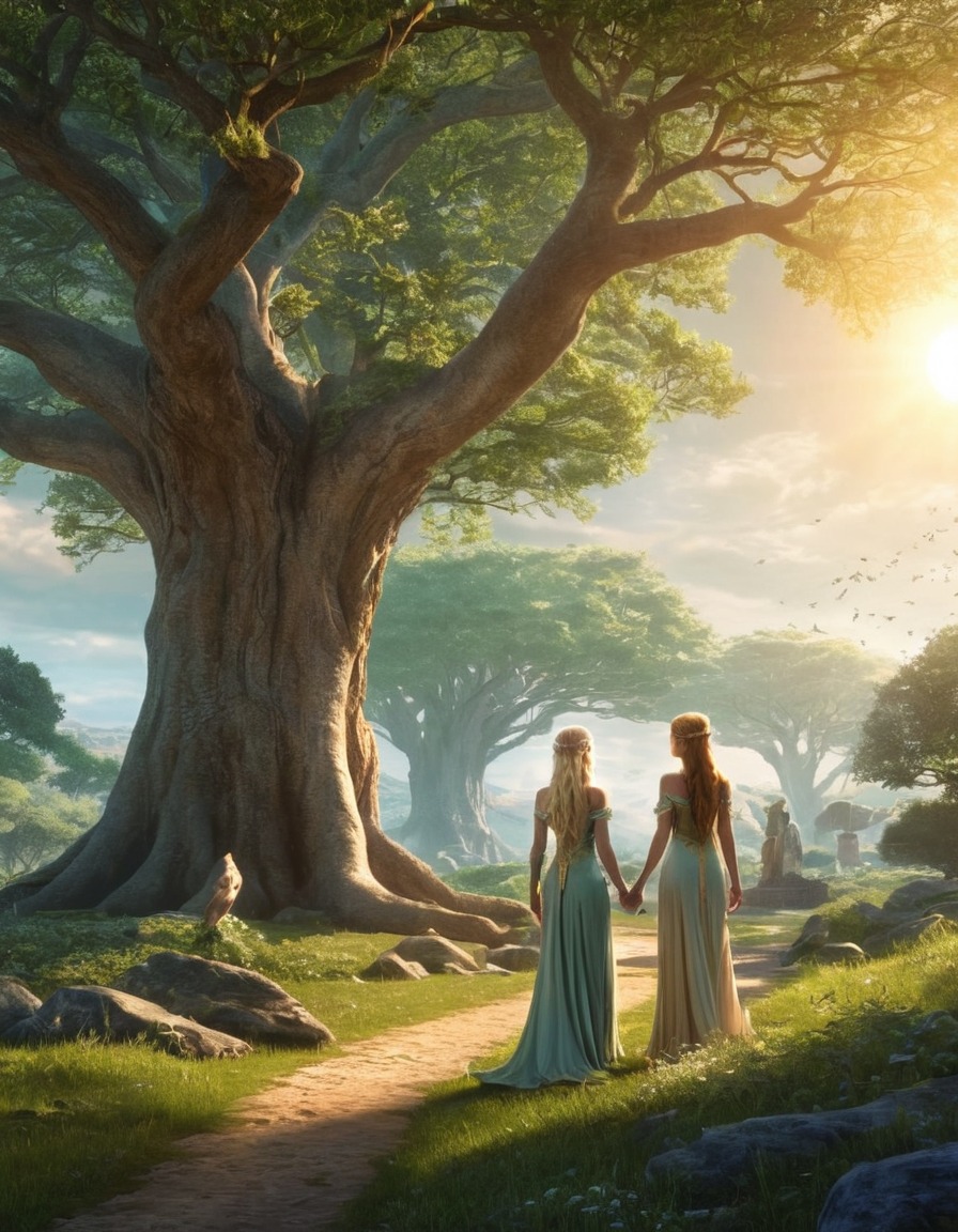 fantasy, elves, serene, mystical, nature, undying land, john tolkien, tolkien