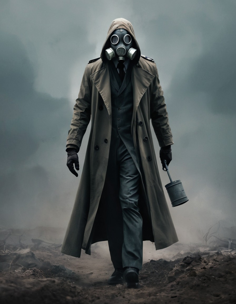 post-apocalyptic, mysterious, survival, gas mask, deception, fallout, games, tv shows