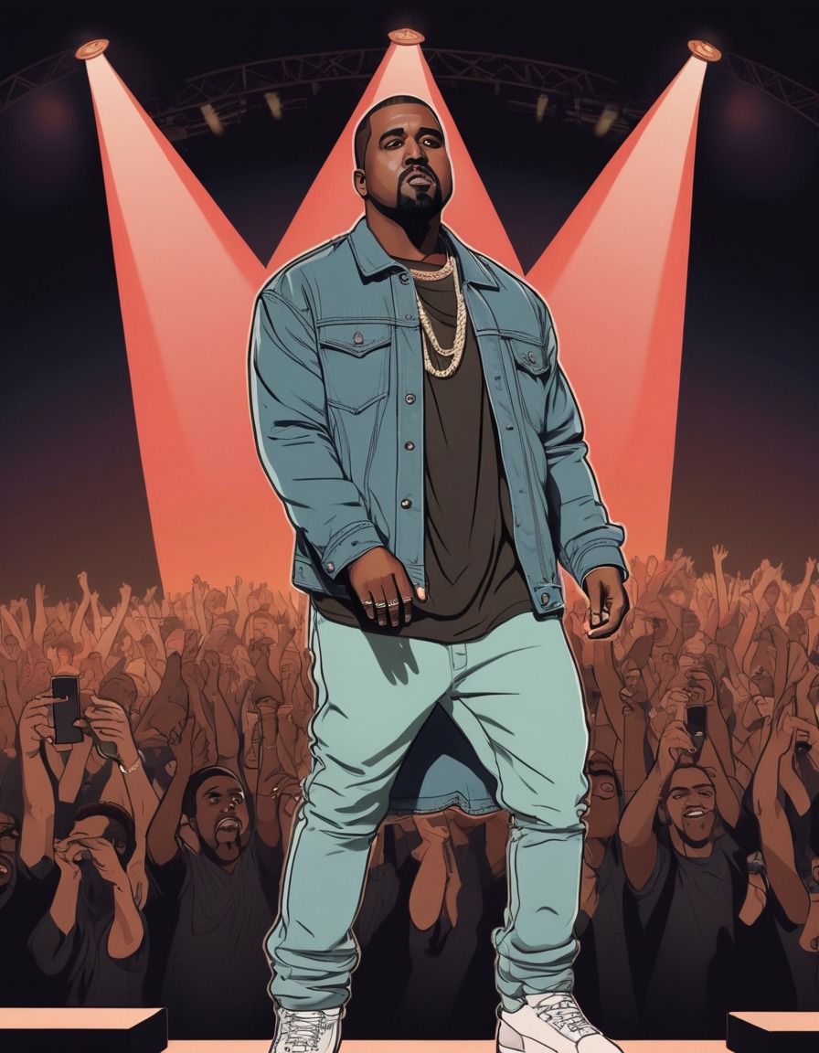 kanye west, performer, concert, music, stage, hip hop