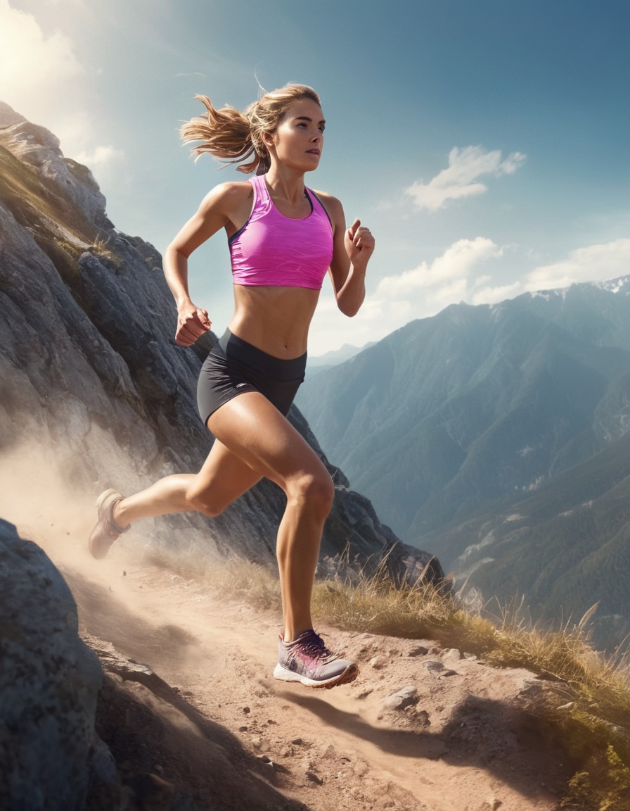 sport, woman, running, mountain, determination, woman sport