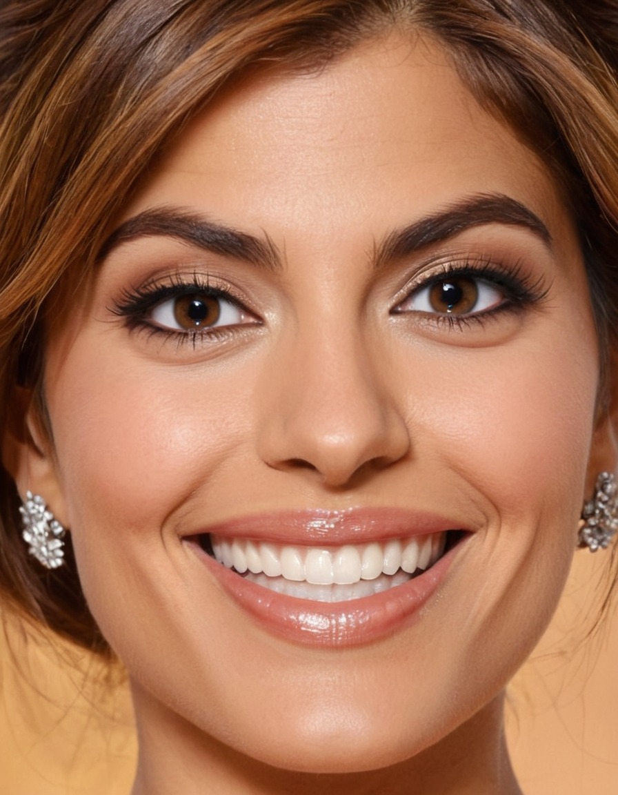 eva mendes, celebrity, big nose, forehead, big eyes, smile, beauty