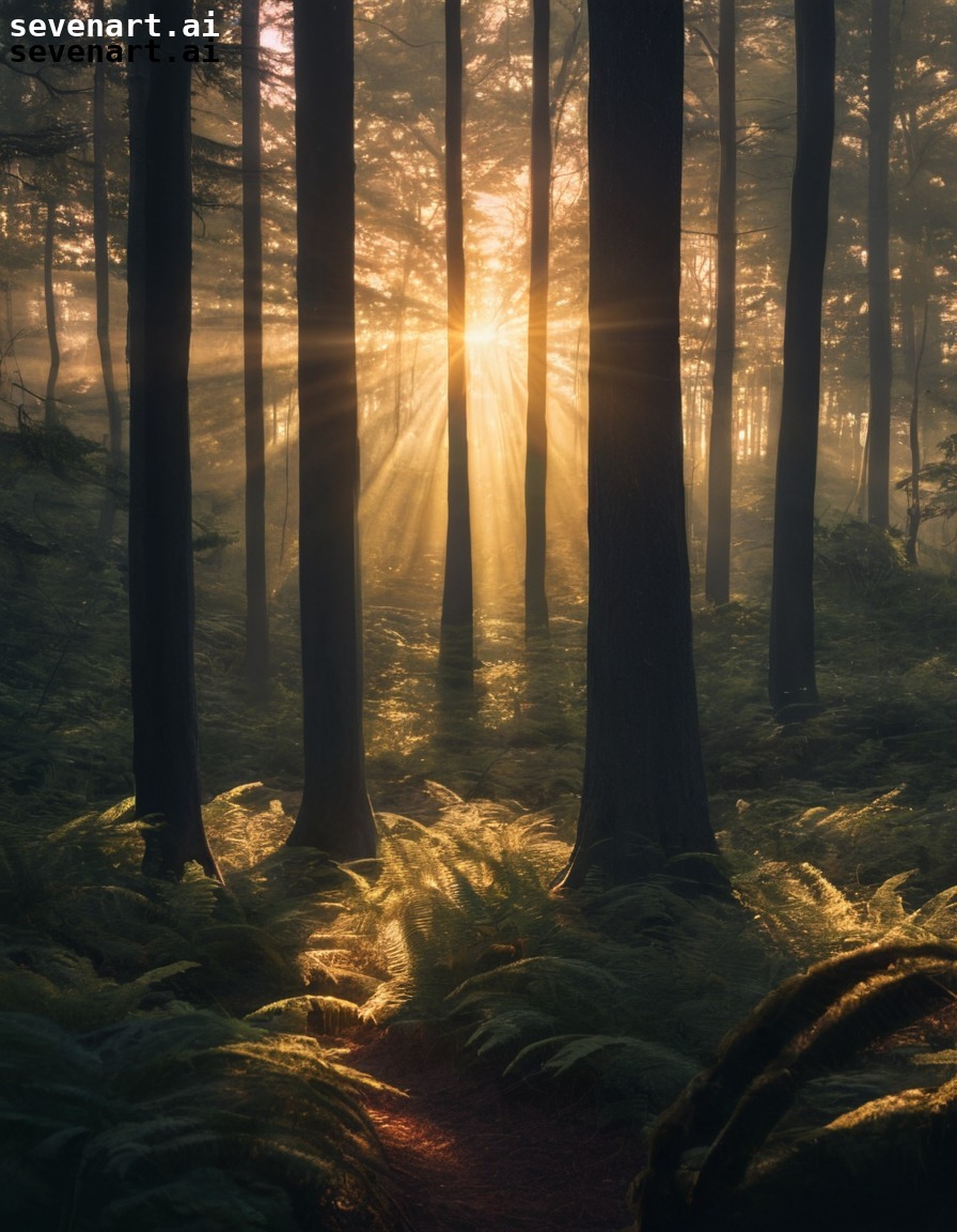 nature, golden hour, forest, sunlight, shadows