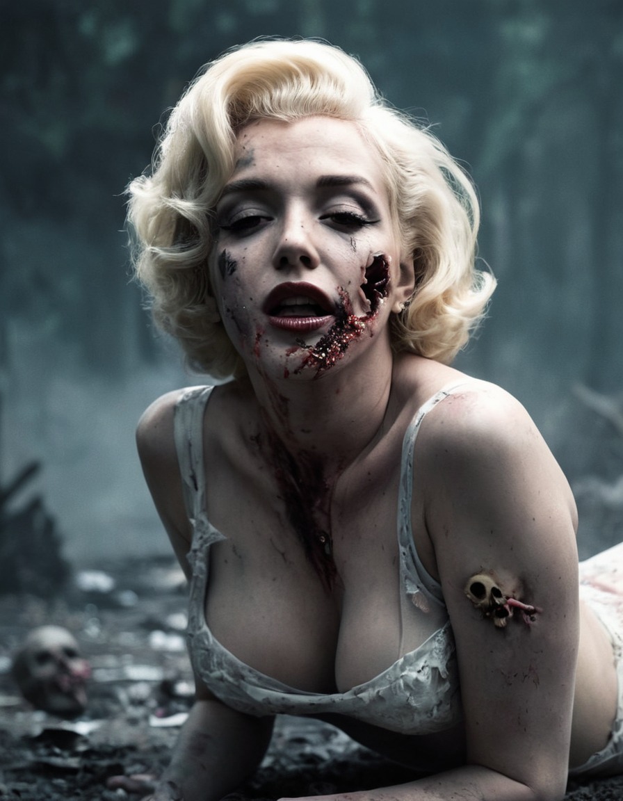 zombie, marilyn monroe, hollywood, glamorous, undead