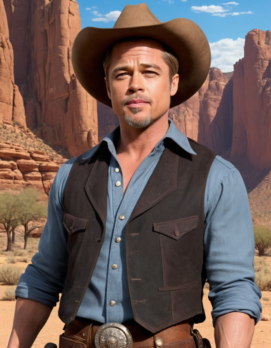 brad pitt, cowboy, wild west, hollywood, actor