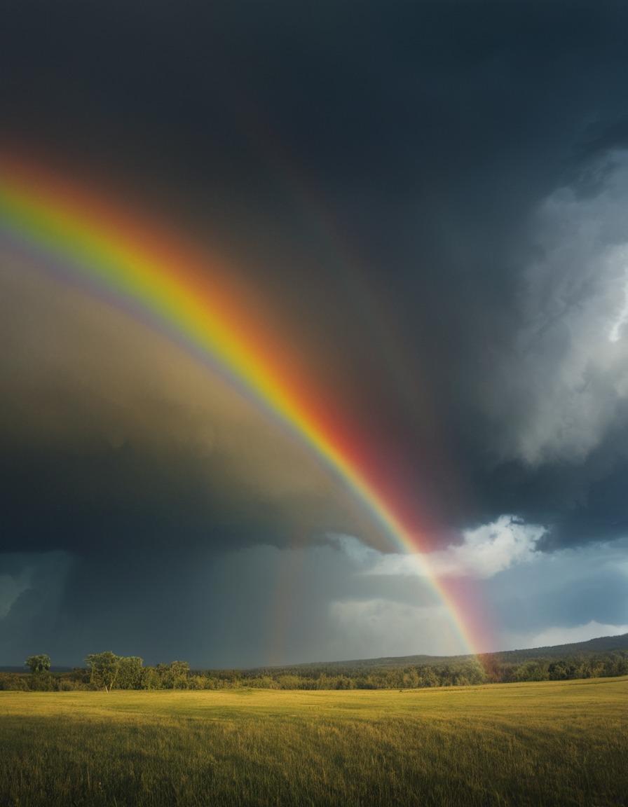 weather, rainbow, storm, sky, nature