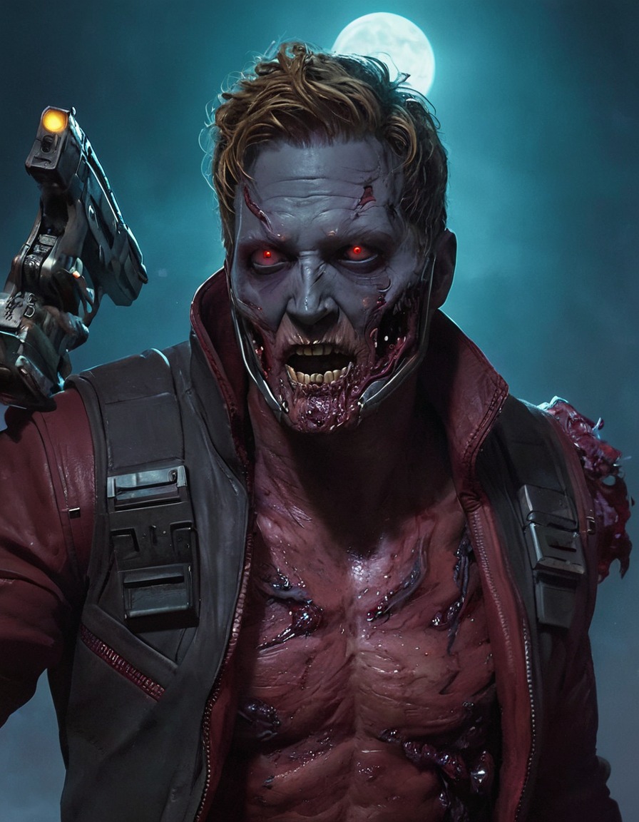 star-lord, zombie, flesh-eating, galaxy, sci-fi, horror, marvel