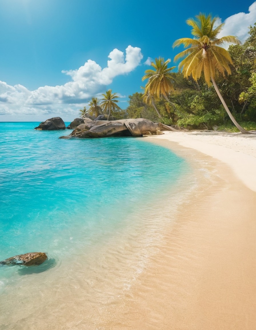 beach, golden sands, turquoise waters, secluded, nature