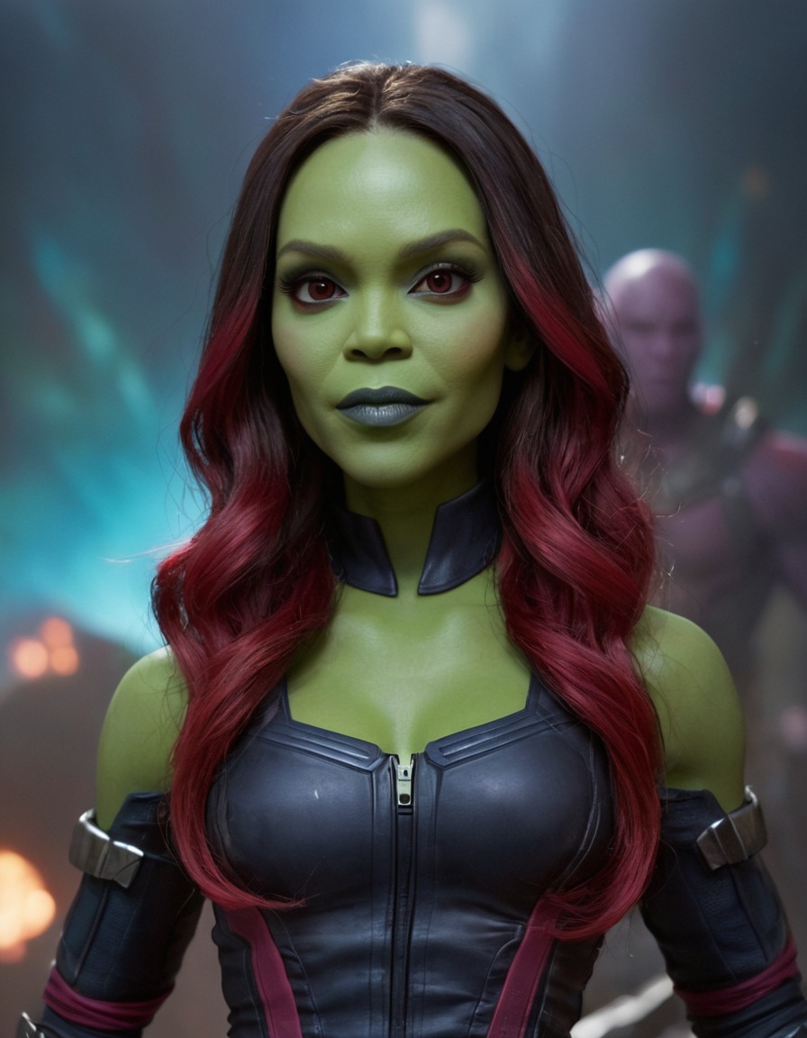 fun, gamora (guardians of the galaxy), caricature, marvel, humor