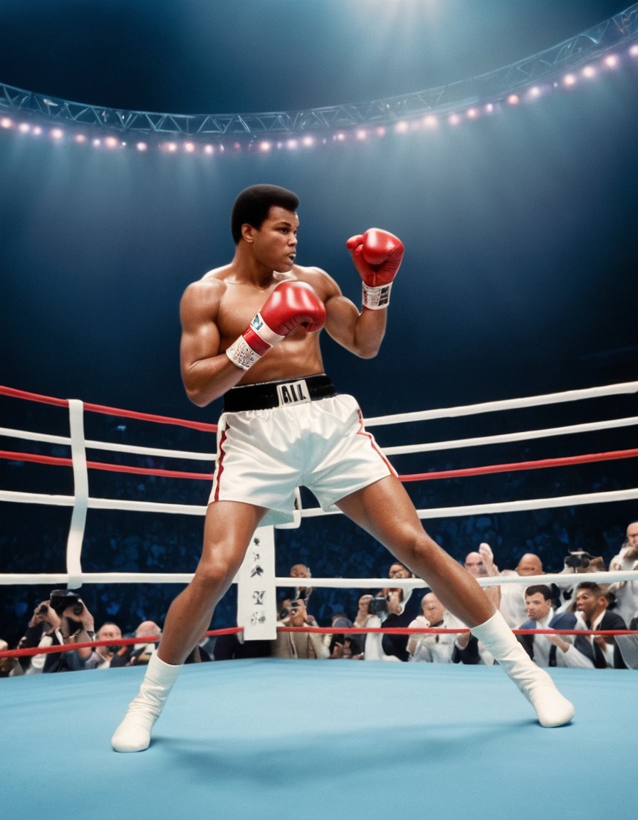 muhammad ali, boxing, futuristic, holographic, sports, entertainment