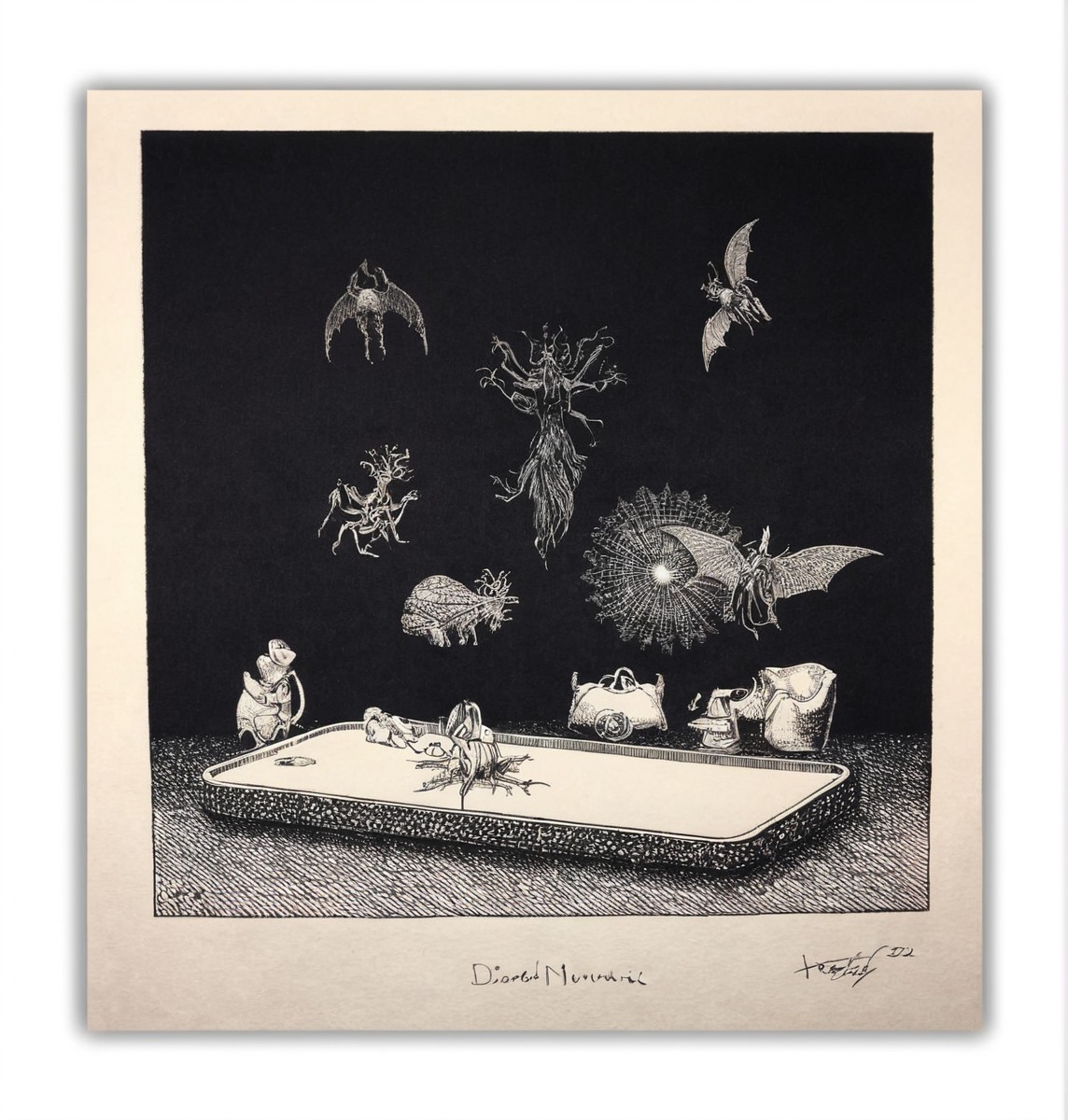 noir, traditionalart, insect, addictions, butterflies, drypoint, engraving, insects, intaglio, mezzotint, mobile, moths, night, printmaking, technology