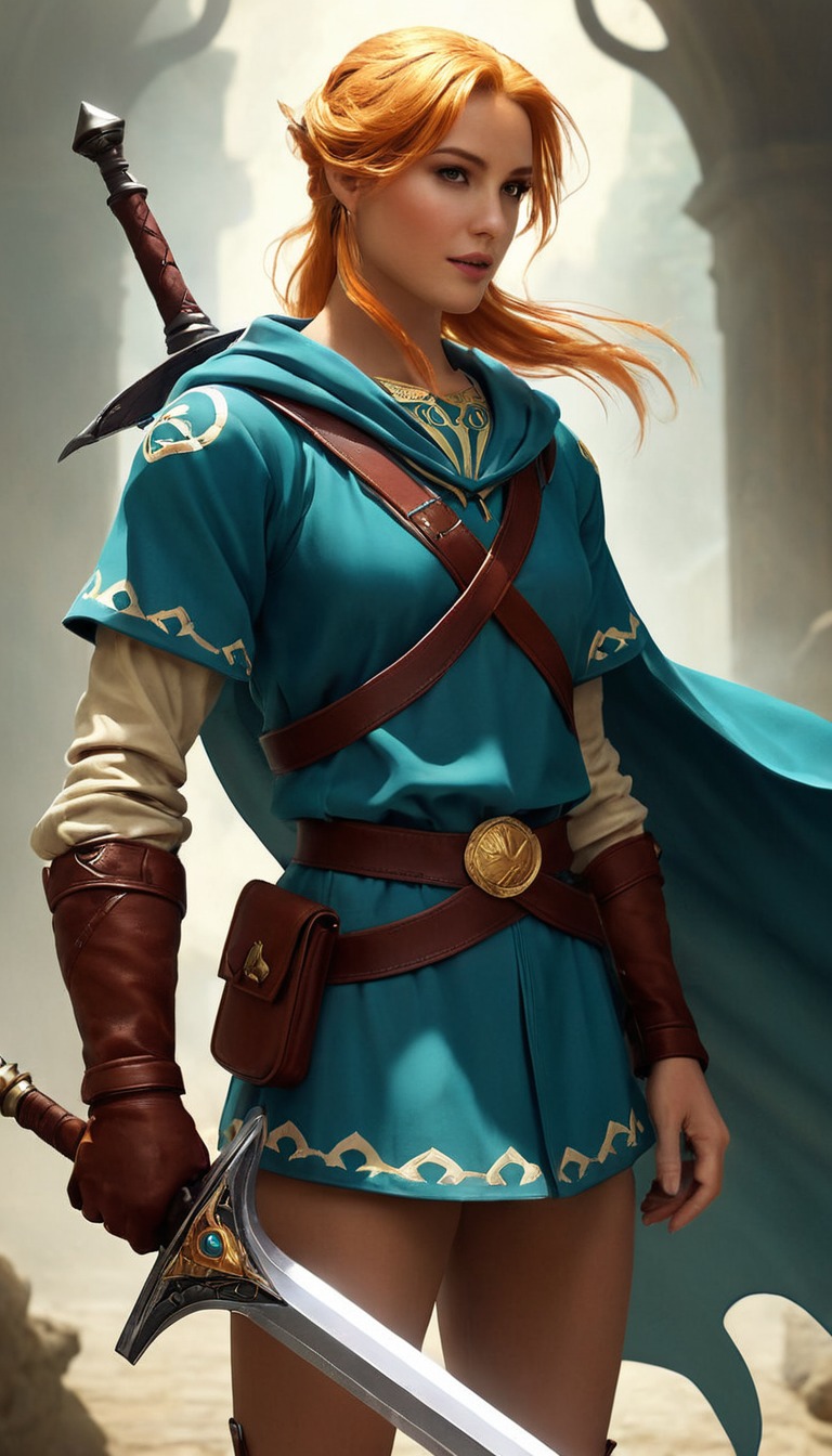 digitalart, fanart, characterdesign, portrait, videogamefanart, nintendo, warrior, digitalpainting, fantasycharacter, dailydeviation, hyrule, swords, warriorwomen, dailychallenges