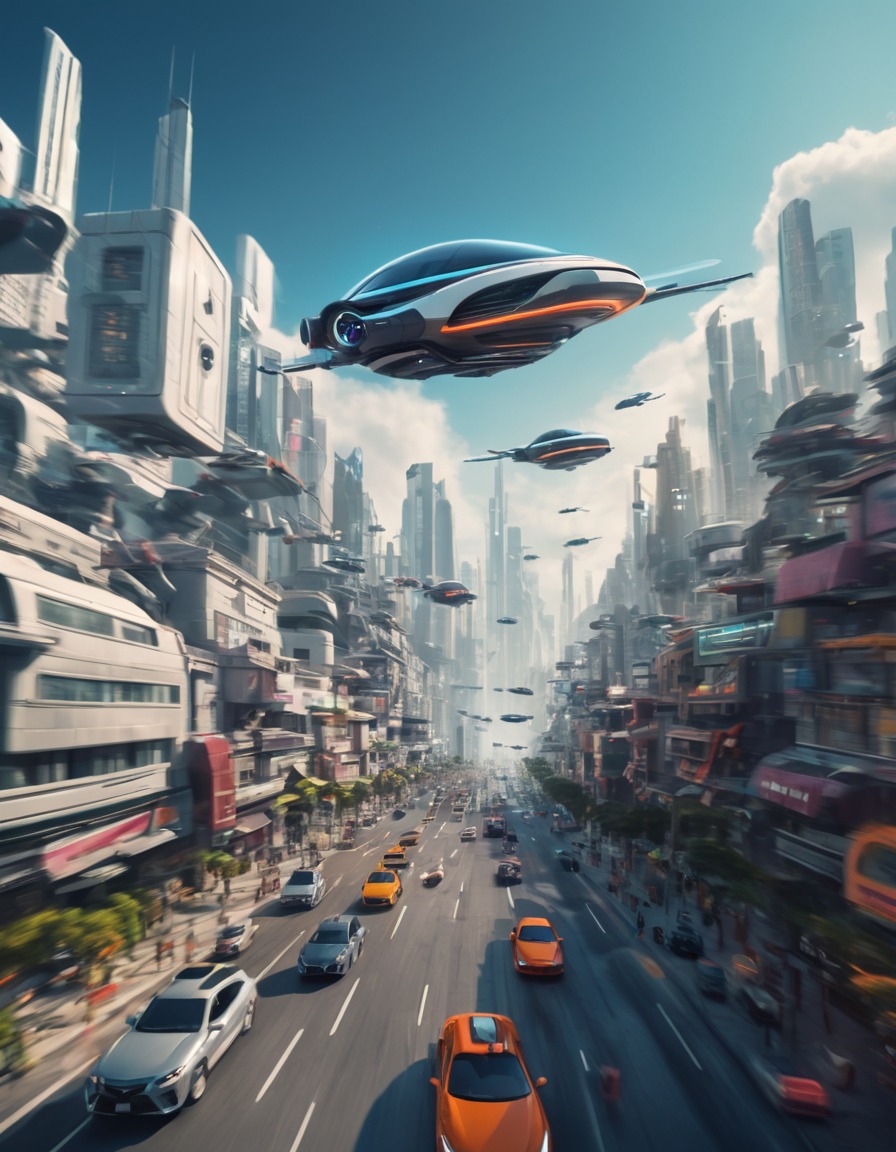 futuristic, cityscape, flying cars, technology, urban landscape, future