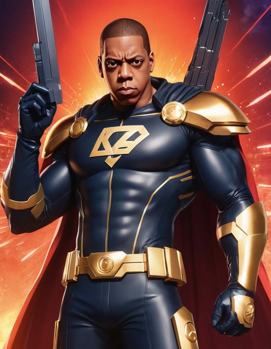 jay-z, superhero, anime, futuristic, technology, weapons