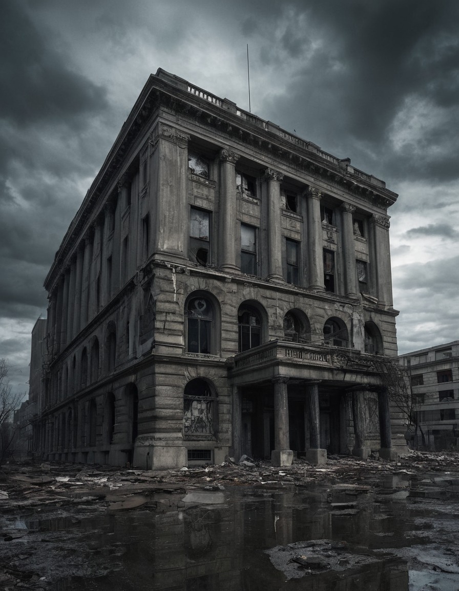 bank, abandoned building, urban exploration, cityscape, architecture, financial institution, neglected property