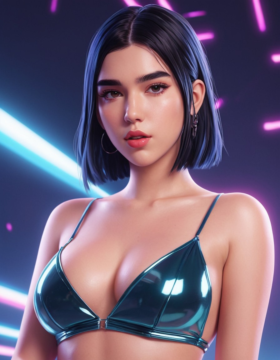 dua lipa, anime, music artist, pop singer, celebrity, fan art, character design