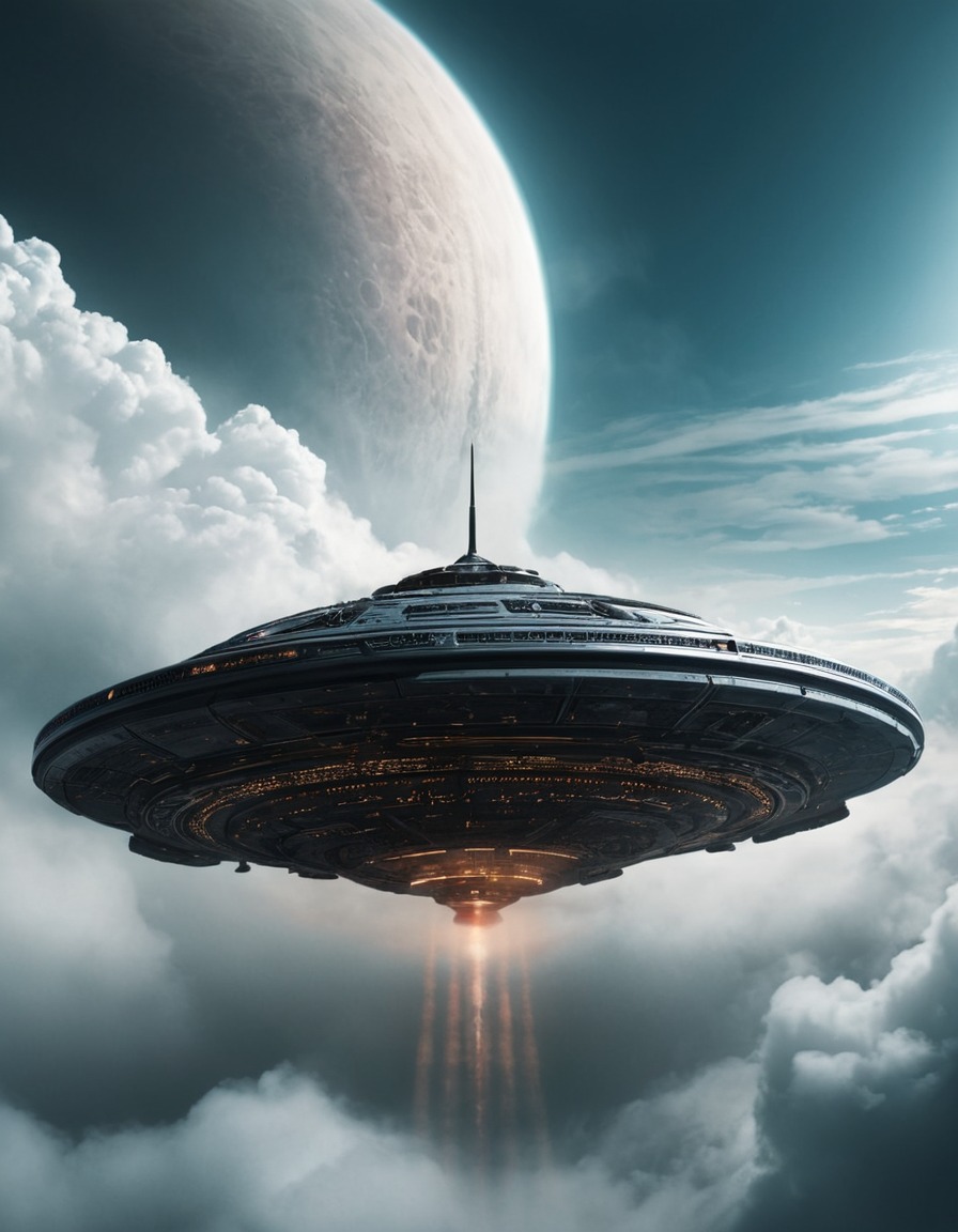 alien, spacecraft, invasion, clouds, science fiction, aliens, three body problem, trisolaran