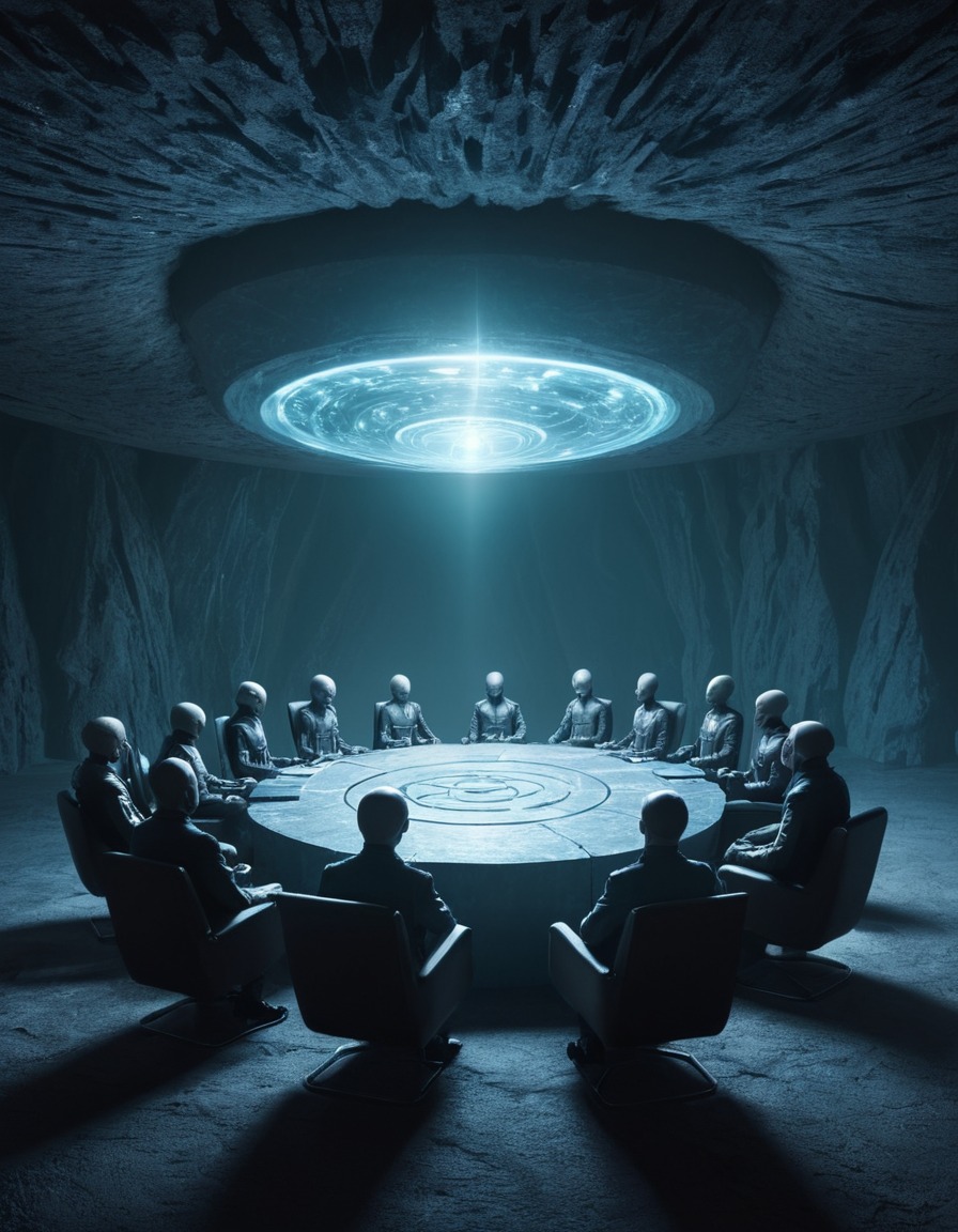 extraterrestrial, council, meeting, alien, chamber, aliens