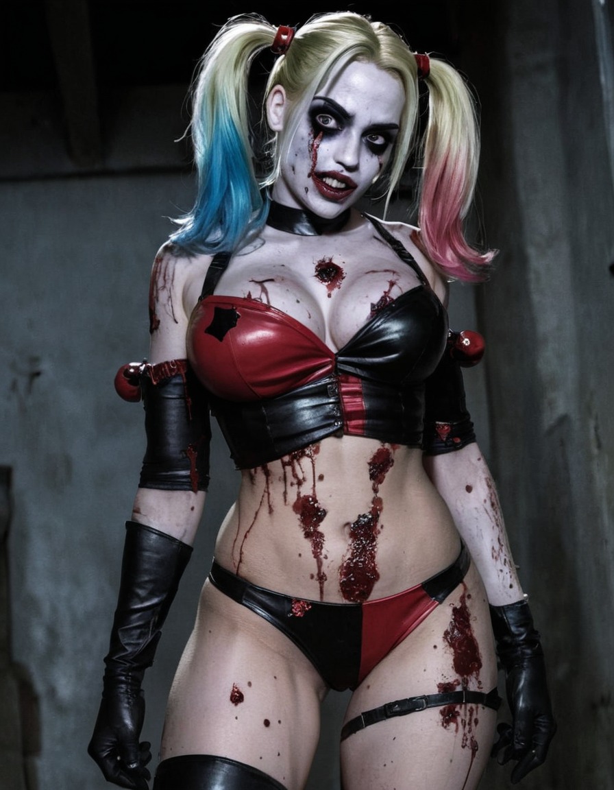 zombie, harley quinn, dc comics, undead, superhero, supernatural, horror