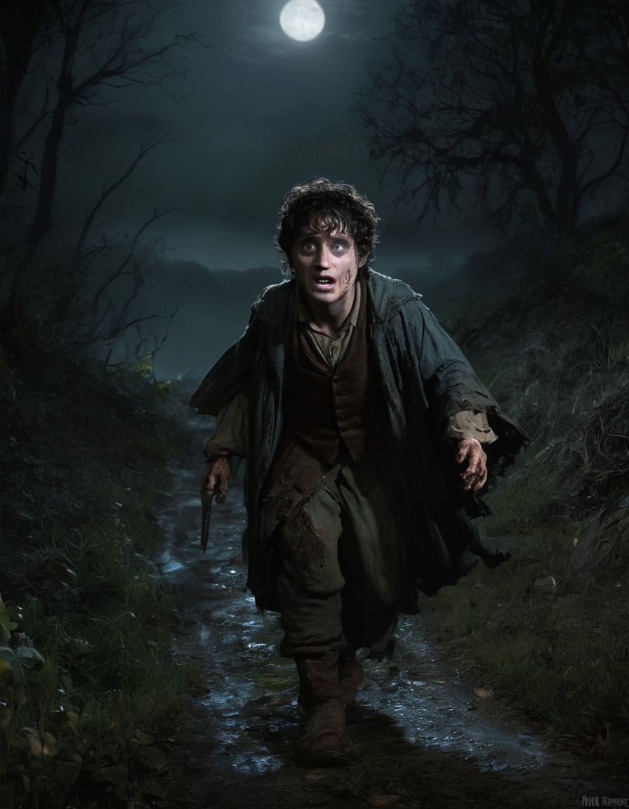 fantasy, zombie, frodo baggins, shire, dark night