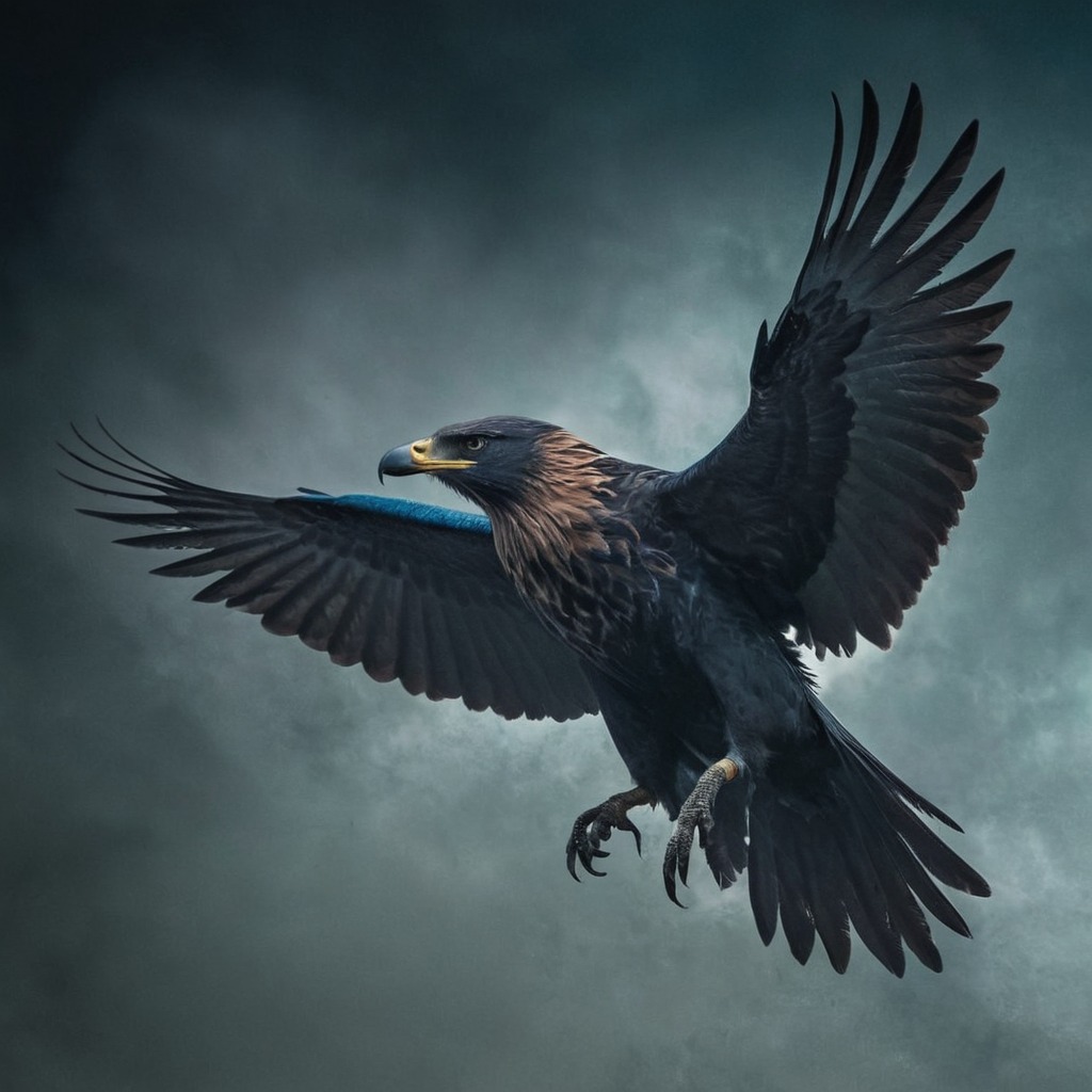 bird, gothic, photomanipulation, flying, ravens