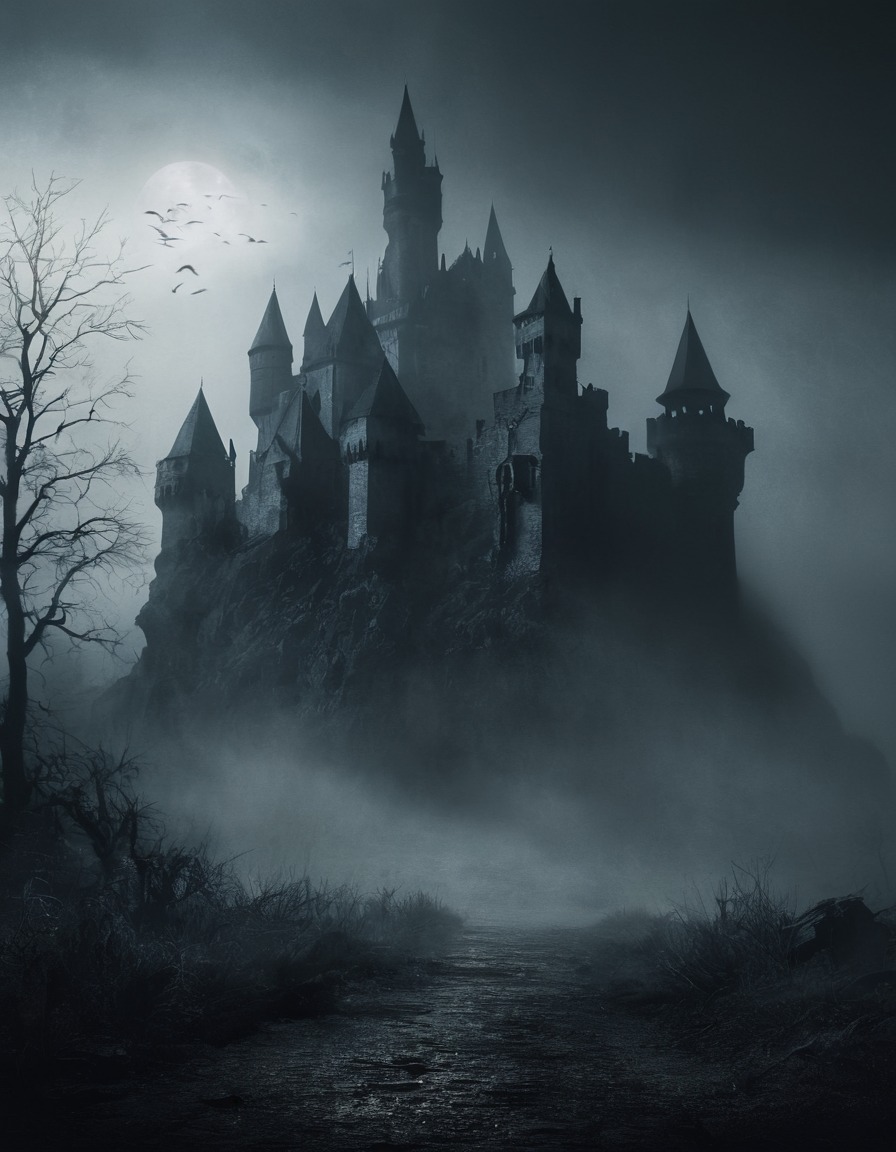 castle, medieval, misty, spooky, gothic, underground, dark