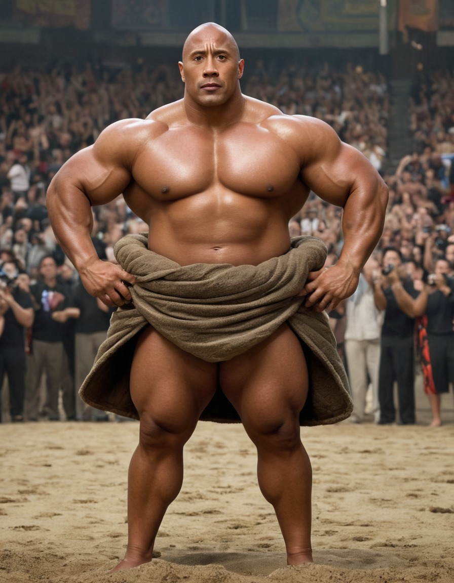 dwayne johnson, humor, sumo wrestler, costume, fat