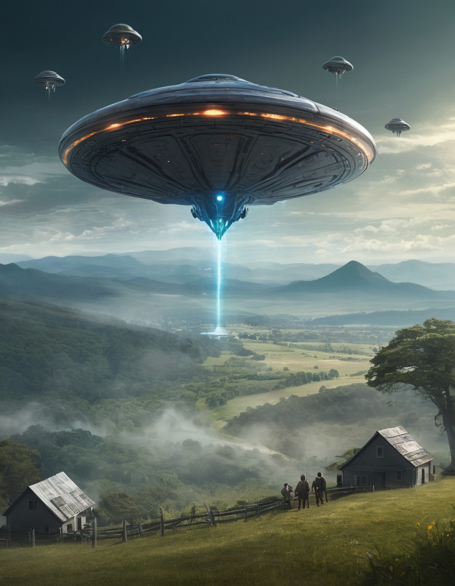 alien invasion, mothership, defense, humans, countryside, aliens, three body problem, trisolaran