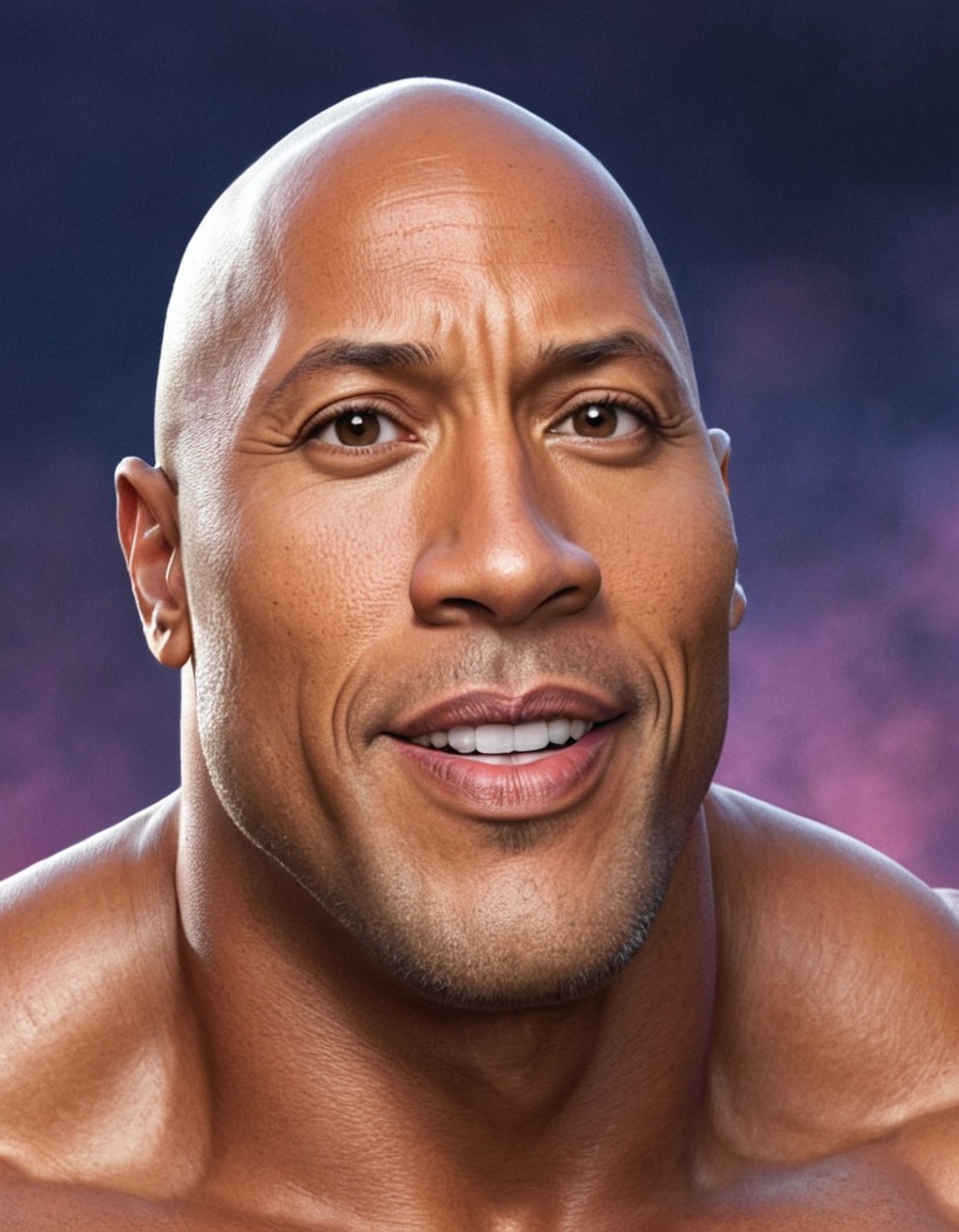 dwayne johnson, the rock, caricature, funny, celebrity, entertainment