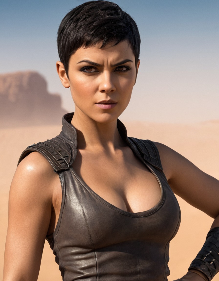 furiosa, seductive, confident, alluring, woman, pose, mad max