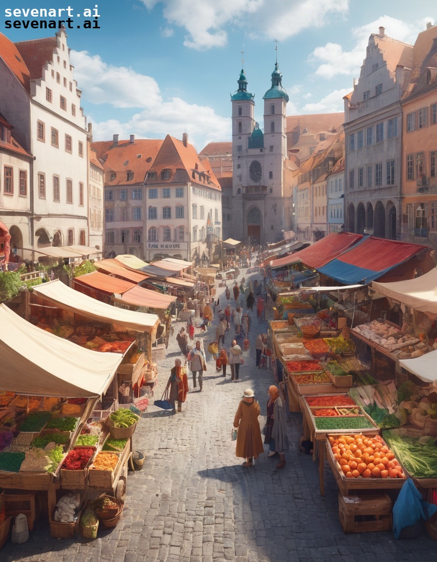 market, stalls, food, multicultural, europe