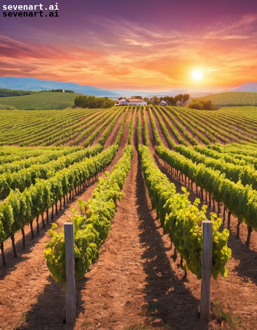 landscape, vineyard, sunset, agriculture, european, europe