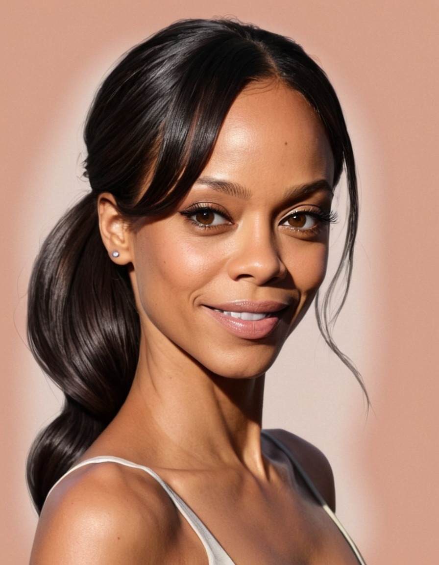 zoe saldana, celebrity, humor, painting, artwork, portrait