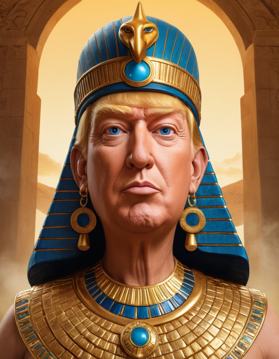 caricature, donald trump, cleopatra, humor, funny