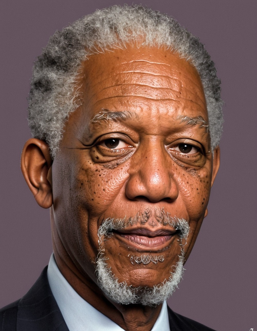 morgan freeman, actor, celebrity, funny, painting, artwork