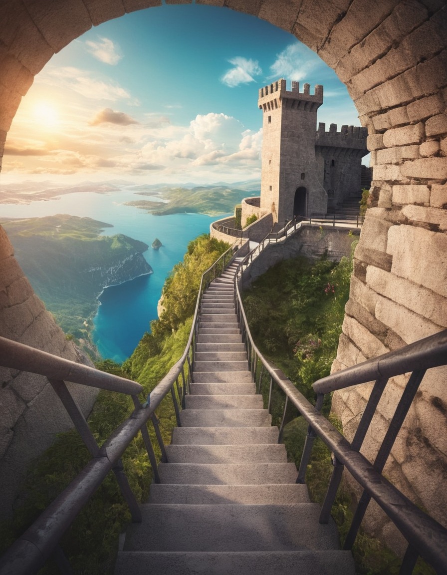 architecture, tower, staircase, viewpoint, scenic