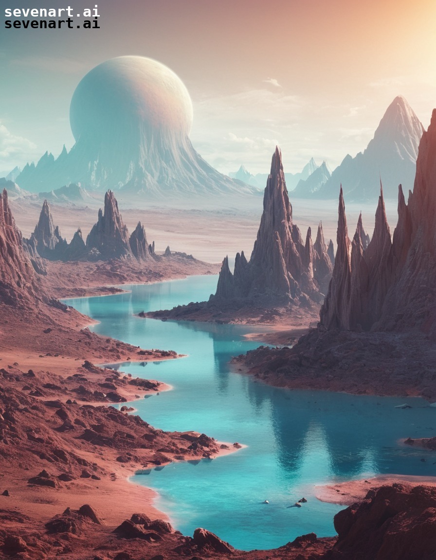 alien, planet, otherworldly, landscape, creatures, space, stars