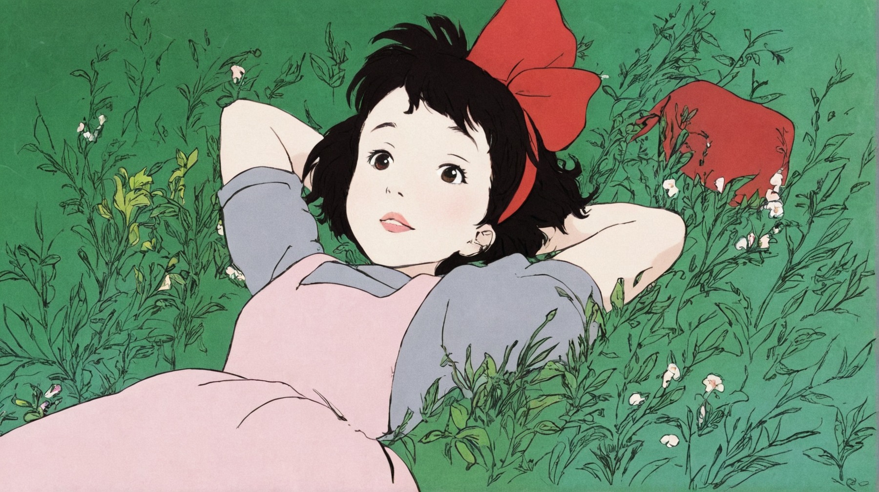 ghibli redraw, ghibli, kiki's delivery service, kiki, cottagecore, redraw, art, illustration, fanart