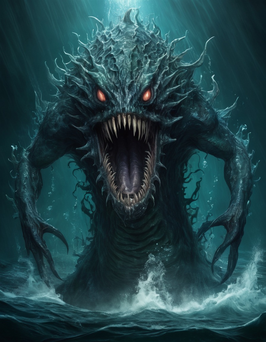 water sprites, sea monster, legendary creature, mythical beings, mythological creatures, fantasy, folklore