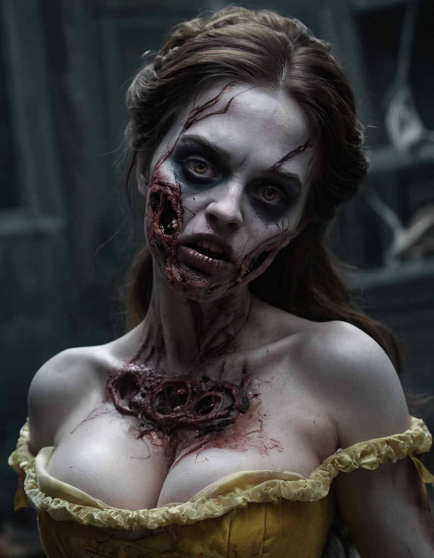 zombie, belle (beauty and the beast), beauty and the beast, horror, fantasy, disney, fictional character