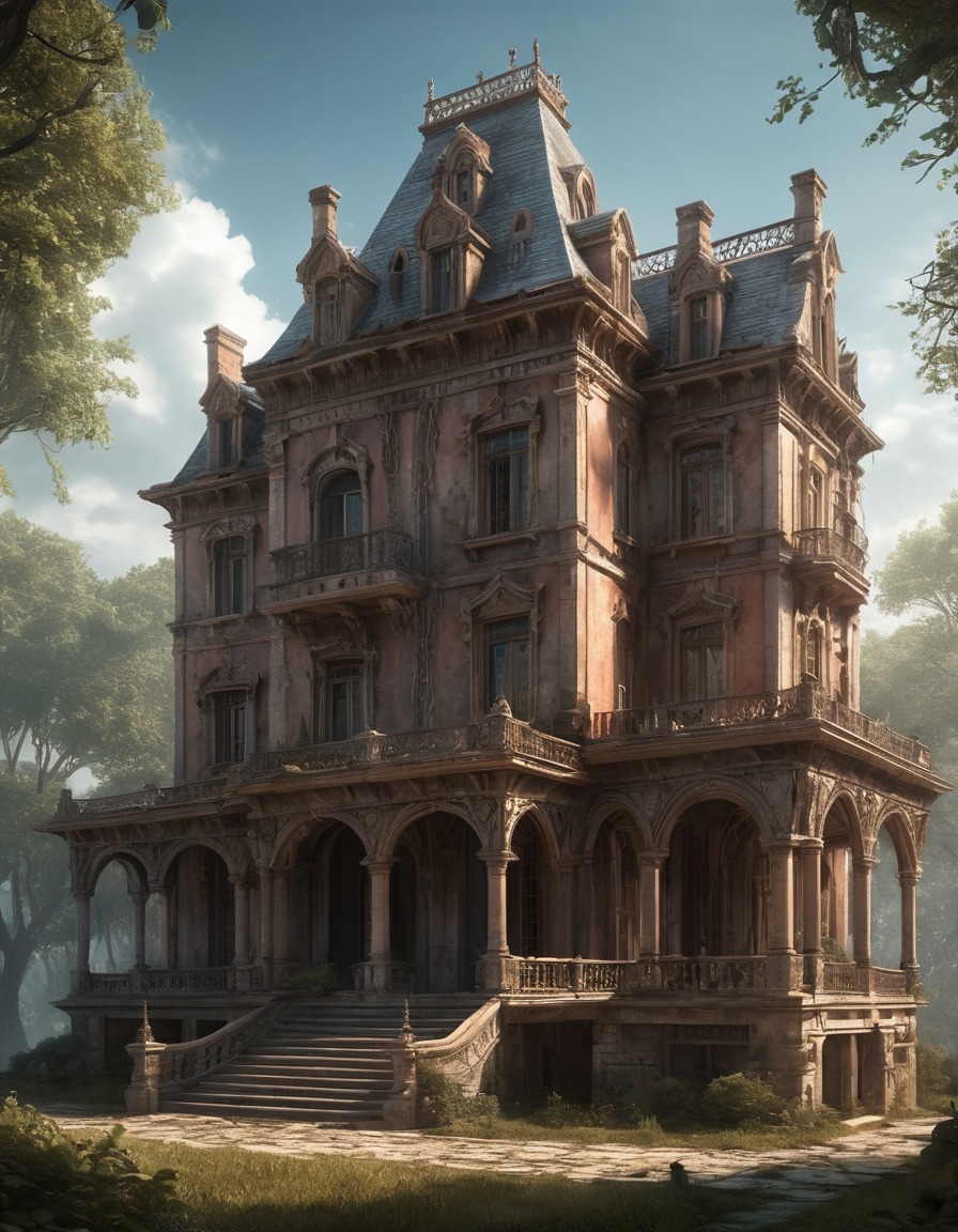 decrepit mansion, twisted architecture, secrets, haunted house, lovecraft, howard lovecraft