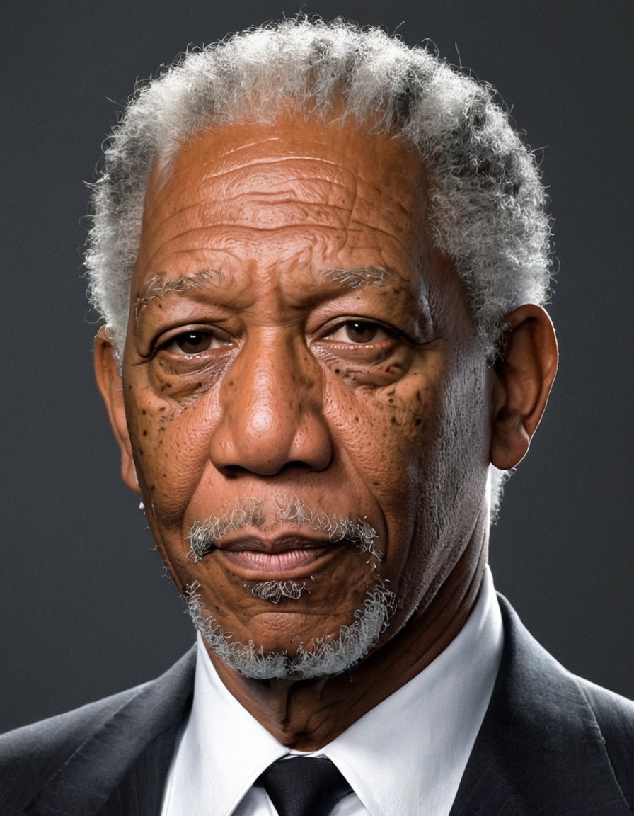 morgan freeman, portrait, painting, art, celebrity, actor