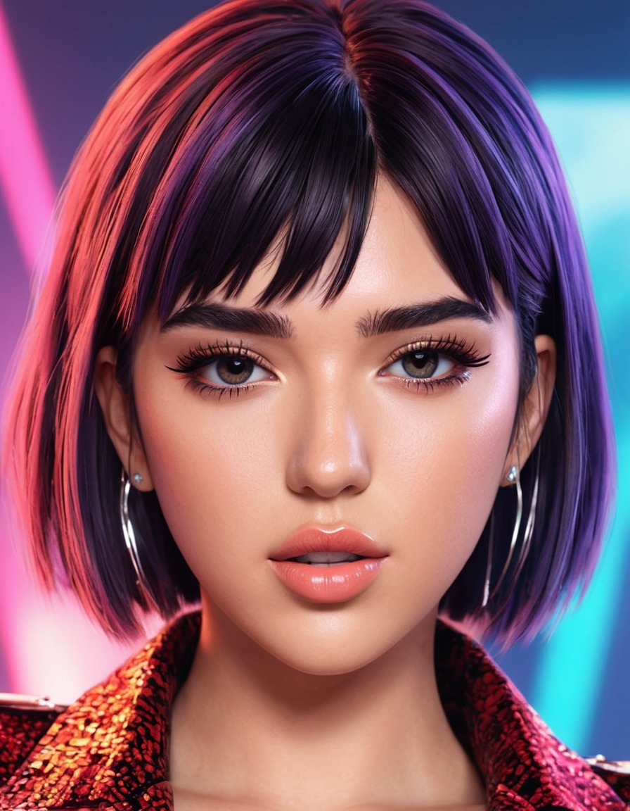 dua lipa, anime, music artist, pop singer, celebrity, fan art, character design