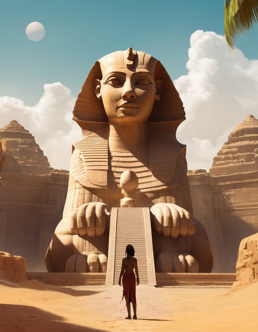 sphinx, ancient, temple, guardian, riddles