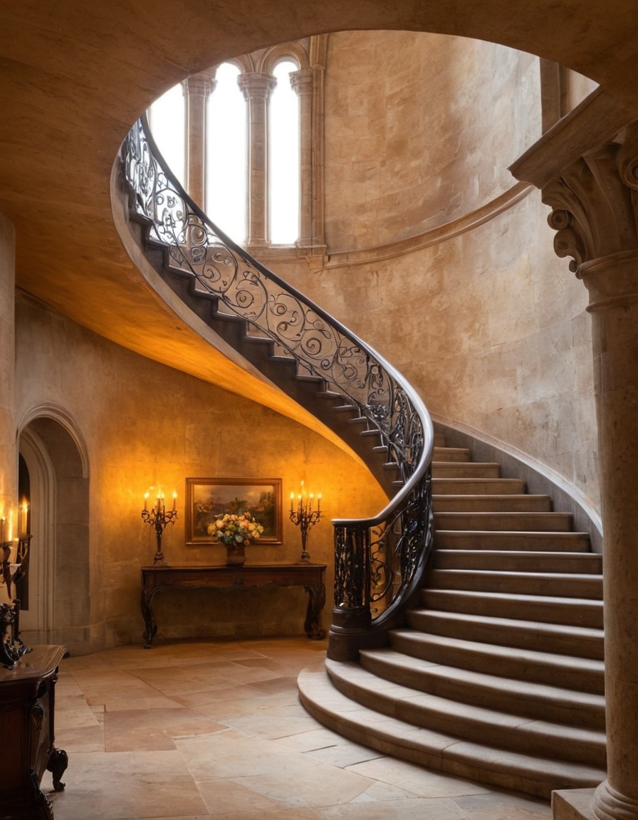 architecture, historical, staircase, castle