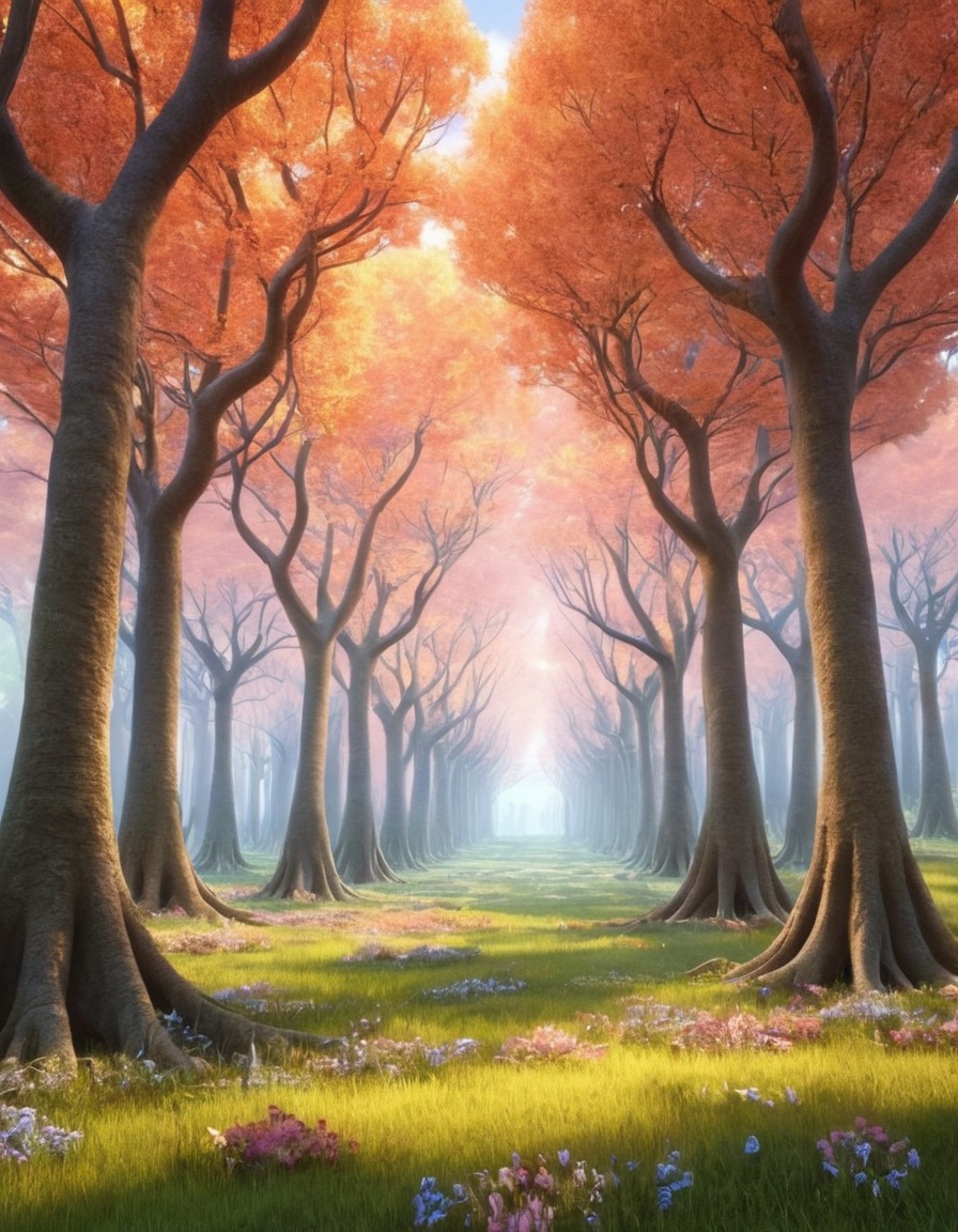 grove, singing trees, melodious tunes, fantasy, enchanted, magical, nature