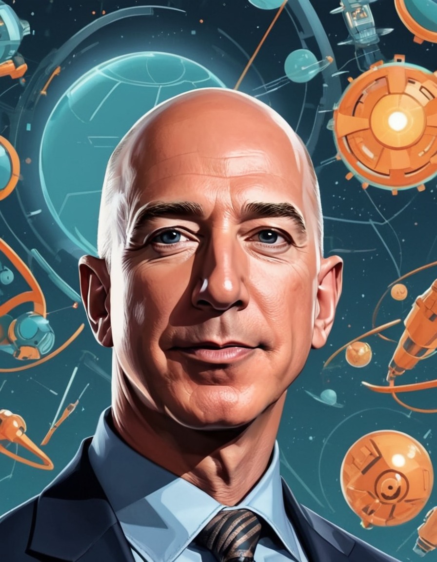 jeff bezos, portrait, futuristic technology, innovation