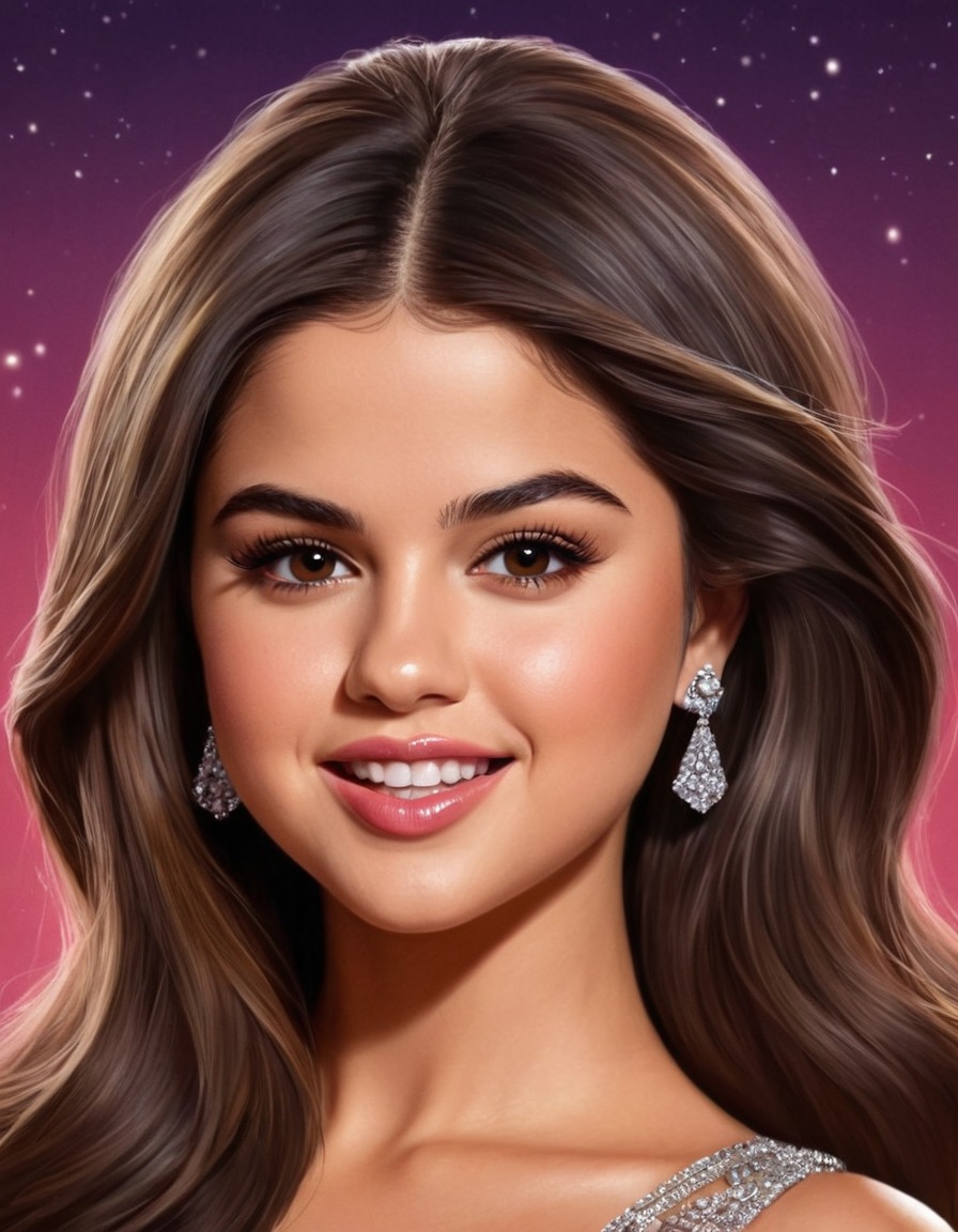 fun, comedy, selena gomez, caricature, celebrity, humor