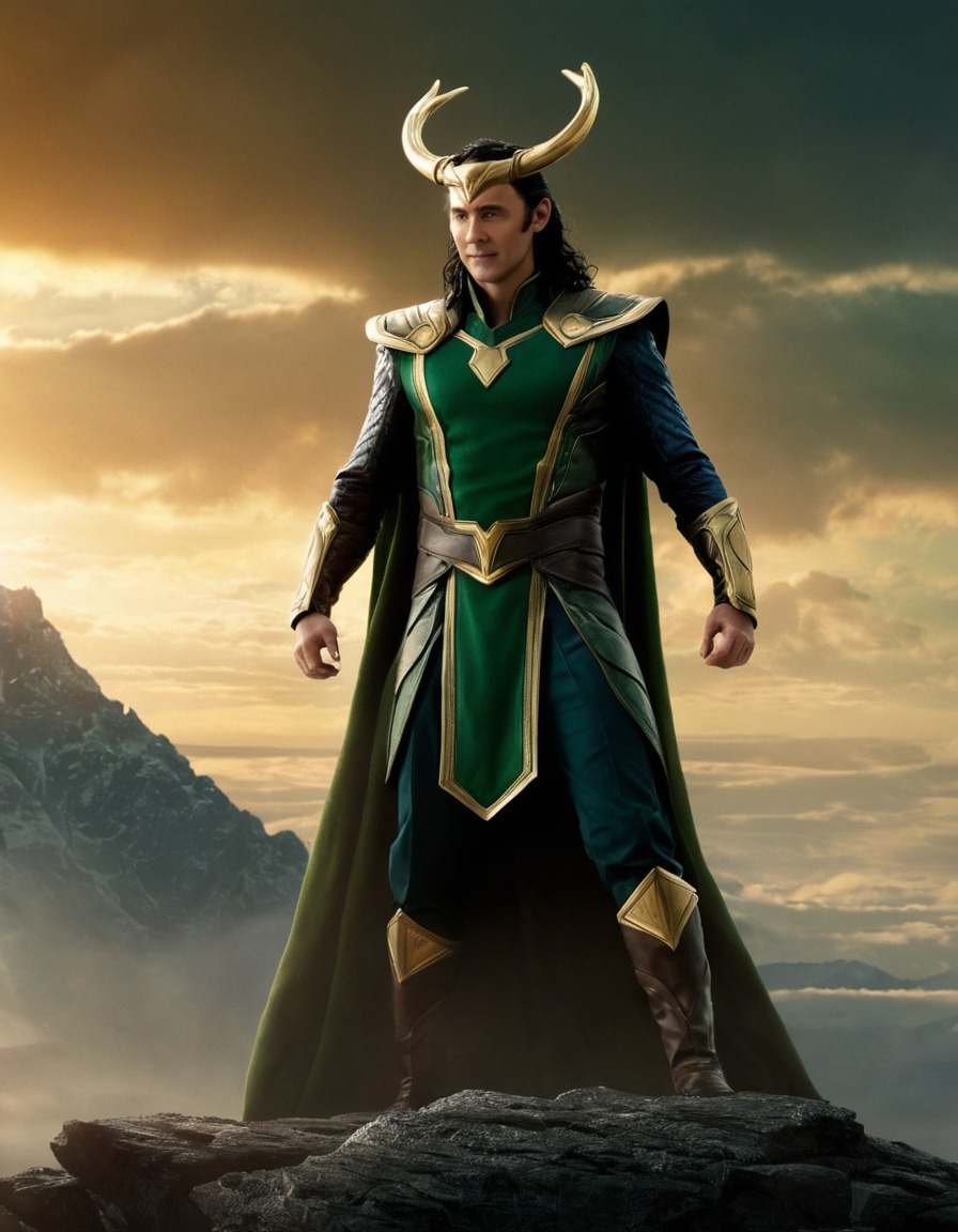 loki, norse mythology, marvel, god of mischief, epic scene, deity